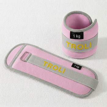 Утяжелители розовые 2кг для рук и ног SP-Sport Troli 3911 комплектация 2шт по 1кг Pink-Grey