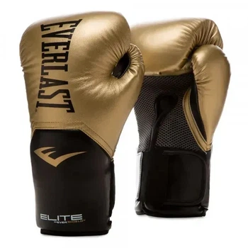Боксерські рукавиці Everlast ELITE TRAINING GLOVES 10 унцій, чорно-золотисті