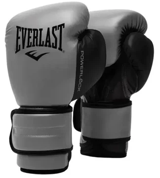 Боксерські рукавиці Everlast POWERLOCK 2R TRAINING GLOVE 14 унцій, сірі