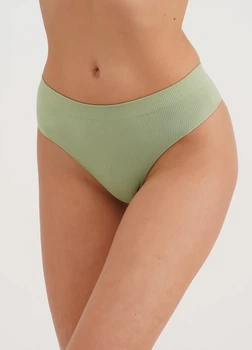 Труси бразиліана жіночі безшовні в рубчик Giulia BRASILIAN BRIEFS RIB S/M Green-kohlrabi