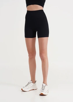 Шорти жіночі безшовні в рубчик з моделюючим швом Giulia SHORTS RIB SHAPE S/M Black-black