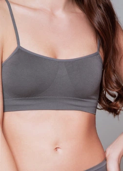 Безшовний топ на тонких бретелях Giulia CAMI TOP L/XL Grey-poppy seed