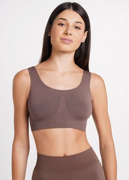 Безшовний топ на широких бретелях Giulia TANK TOP S/M Brown-deep taupe