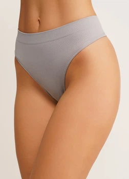 Трусики стрінги жіночі безшовні Giulia STRING BRIEFS GRAIN S/M Grey-griffin