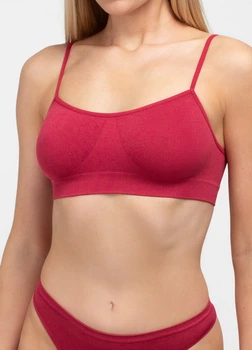 Безшовний топ на тонких бретелях Giulia CAMI TOP L/XL Bordo-winterberry
