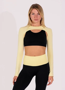 Жіночий безшовний спортивний топ Giulia FLEX TOP FREE S/M Black-black