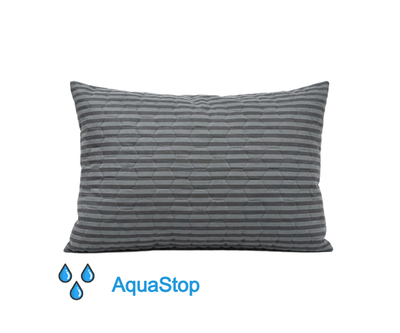 Подушка стеганая с водонепроницаемым чехлом серая AquaStop, размер 50х70 см, ткань бязь, холлофайбер