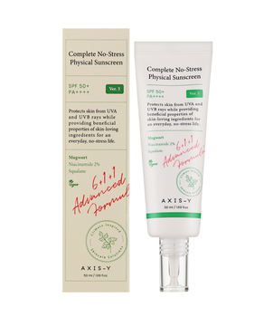 Солнцезащитный крем для лица Axis-Y Complete No-Stress Physical Sunscreen SPF 50+/PA++++, 50 мл