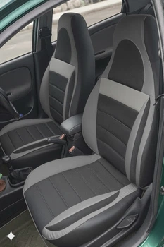 Авточехлы на Mitsubishi Outlander XL Auto Style пилот СПОРТ+ кожзам + ткань черно серый