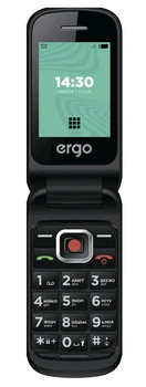 Розкладний кнопковий телефон ERGO F241 Dual Sim Чорний