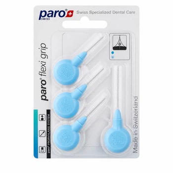 Paro flexi grip Межзубные щетки, тонкие, Ø 3.8 мм, голубые, 4 шт
