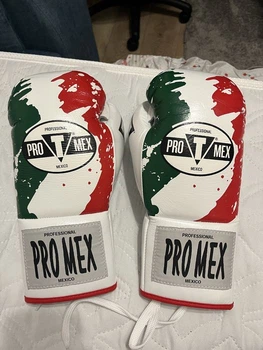 Професійні рукавиці для боксу Pro Mex Combatiente Pro Fight Boxing Gloves Mexico в розкрасці Мексики , нові , розмір 10oz на зав'язку