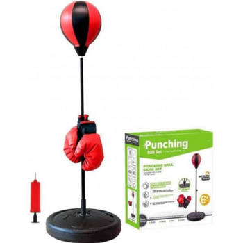 Детская боксерская груша на стойке с перчатками PunchGo Punching Ball Set с пружиной