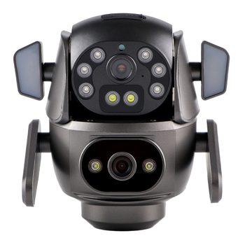 Смарт камера уличная 4MP 2 камеры 350° поворотная ночное видение черный XO CR04 Robot Dual