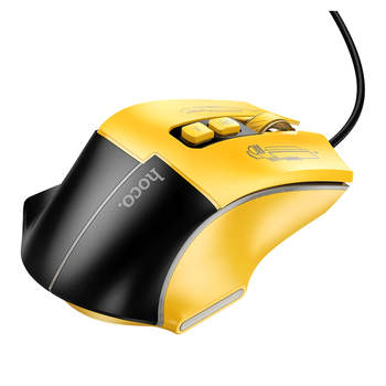 Игровая USB мышь Hoco GM31 Overlord 3600 DPI черный желтый оптический корпус ABS пластик