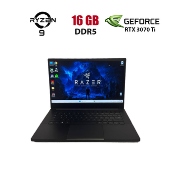 Игровой ноутбук Б-класс Razer Blade 14 RZ09-0427 / 14" (2560x1600) IPS / AMD Ryzen 9 6900HX (8 (16) ядер по 3.3 - 4.9 GHz) / 16 GB DDR5 / 512 GB SSD NVMe / nVidia GeForce RTX 3070 Ti, 8 GB GDDR6, 256-bit / WebCam б/у