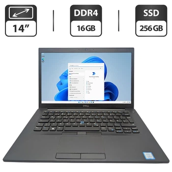 Ультрабук Dell Latitude 7490 / 14" (1366x768) TN / Intel Core i5-8250U (4 (8) ядра по 1.6 - 3.4 GHz) / 16 GB DDR4 / 256 GB SSD M.2 / Intel UHD Graphics 620 / WebCam б/у