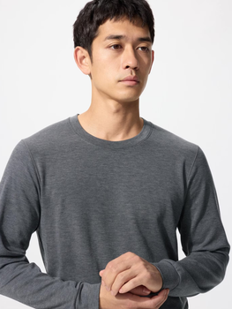 Лонгслів Uniqlo розмір М темно сірий (08) (479463)