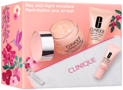 Zestaw Clinique Day And Night Moisture żel-krem do twarzy 50 ml + maska na noc nawilżająca 30 ml + serum do twarzy 5 ml + Kosmetyczka (192333292860)