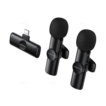 Бездротовий мікрофон BOROFONE BFK16A Wireless Microphone Lightning 2 мікрофона Black
