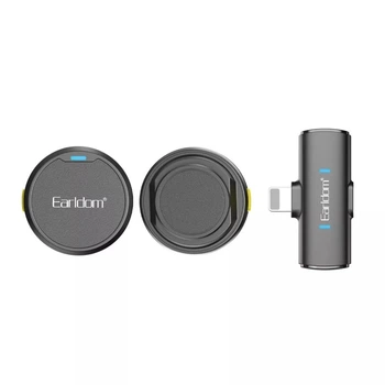 Бездротовий мікрофон Earldom ET-MC15L Wireless Microphone Lightning 2 мікрофона Black