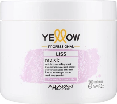 Маска для розгладжування та приборкання неслухняного волосся Alfaparf Yellow Liss Anti-Frizz Smoothing Mask 500 мл
