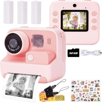 Фотокамера моментальной печати детская Instant Print Camera, 1080P Video for kids
