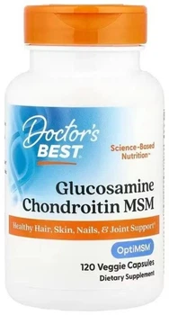 Glukozamina Chondroityna MSM + OptiMSM Doctor's Best 120 kapsułek (753950000803)