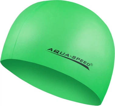 Шапка для плавания Aqua Speed светло-зеленая силиконовая унисекс для бассейна защита от воды