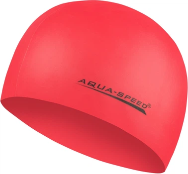 Шапка для плавания Aqua Speed красная 100% силикон унисекс для бассейна головной убор