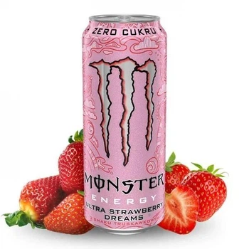 Энергетик Monster Energy Ultra Strawberry Dreams 500 мл - клубничный вкус, без сахара (0002807)