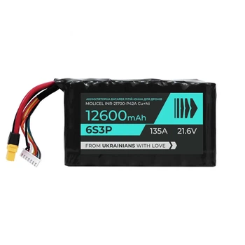 Аккумулятор для FPV дрона BTRY 6s3p 12 600 mAh, Molicel INR21700-P42 Cu+Ni