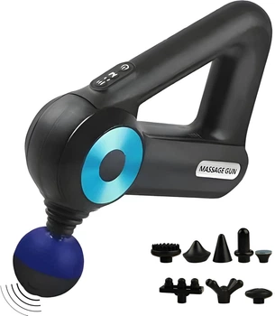 Массажер перкуссионный ручной Massage Gun 12 в 1 для тела и мышц, электрический массажер для спины шеи ног