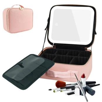 Косметичка б'юті кейс Make Up з LED дзеркалом, органайзер для косметики з підсвіткою