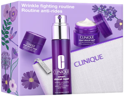 Zestaw Clinique Wrinkle Fighting Routine Smart Clinical Repair serum korygujące zmarszczki 30 ml + krem 15 ml + krem pod oczy 5 ml + kosmetyczka (192333292921)