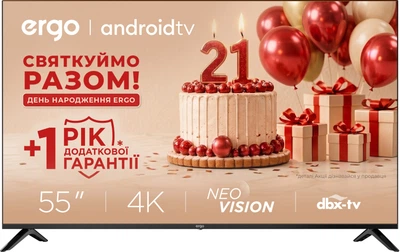 Телевізор Ergo 55" 55GUS6500