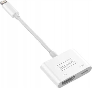 USB-хаб Zenwire Adapter AV Lightning HDMI Full HD iPhone iPad BYL-2013TU3 White (5904507528393)
