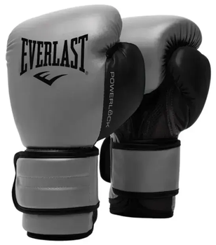 Боксерські рукавиці Everlast POWERLOCK 2R TRAINING GLOVE 10 унцій, сірі