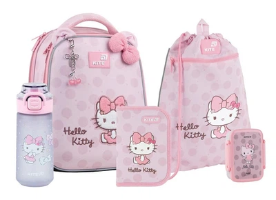 Шкільний набір 5 в 1 Kite Education Hello Kitty SET_HK26-555S-2 (рюкзак, пенал, сумка, пляшечка, ланчбокс)