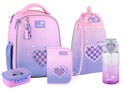 Шкільний набір 5 в 1 Kite Education Charming SET_K26-555S-4 (рюкзак, пенал, сумка, пляшечка, ланчбокс)