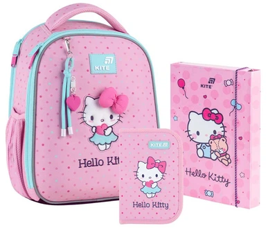 Рюкзак шкільний ортопедичний + пенал + папка для зошитів Kite Education Hello Kitty HK26-555S-1