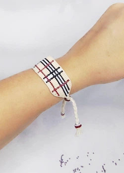 Жіночій браслет візерунок Burberry з японського бисера Miyuki Delica