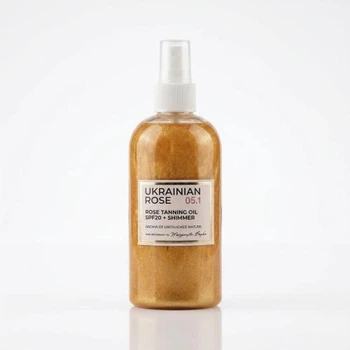 Сонцезахисна олійка для тіла Ukrainian Rose Rose Tanning Oil SPF 20 з шимером для зволоження шкіри 100 мл
