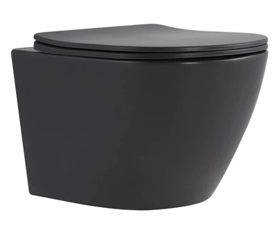 Унітаз підвісний Qtap Robin Ultra Quiet, Anthracite, з сидінням Slim Duroplast / Soft-close / Quick Release QTROB26AN48995