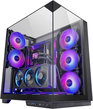 Корпус Mars Gaming MC-3GF / Без БЖ / ATX / 2x120mm ARGB / USB-C / Black