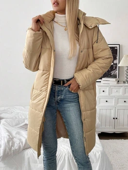 Стеганная куртка Shein sz2406194539555911 M бежевая (100009764)