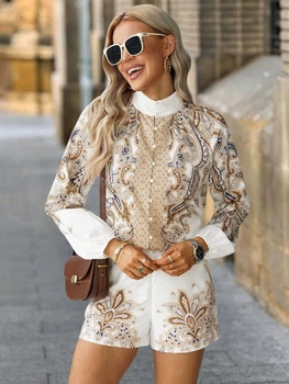 Костюм (блуза, шорти) Shein sz25090148022672776 M комбінований (100009840)