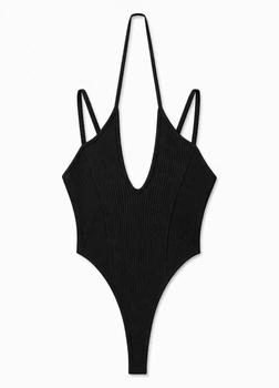 Боди в рубчик H&M 1016722001c61 XS черное (100009665)