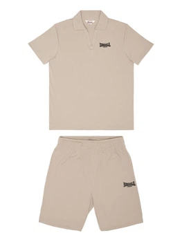 Комплект чоловічий поло+шорти Lonsdale MOTSPUR 117988-4013 M Beige/Black (4070376010732)