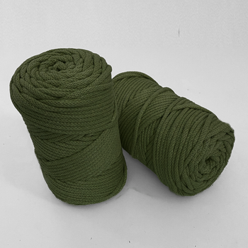 Шнур плетений YarnArt macrame cord зелений 3 мм для макраме (№787)